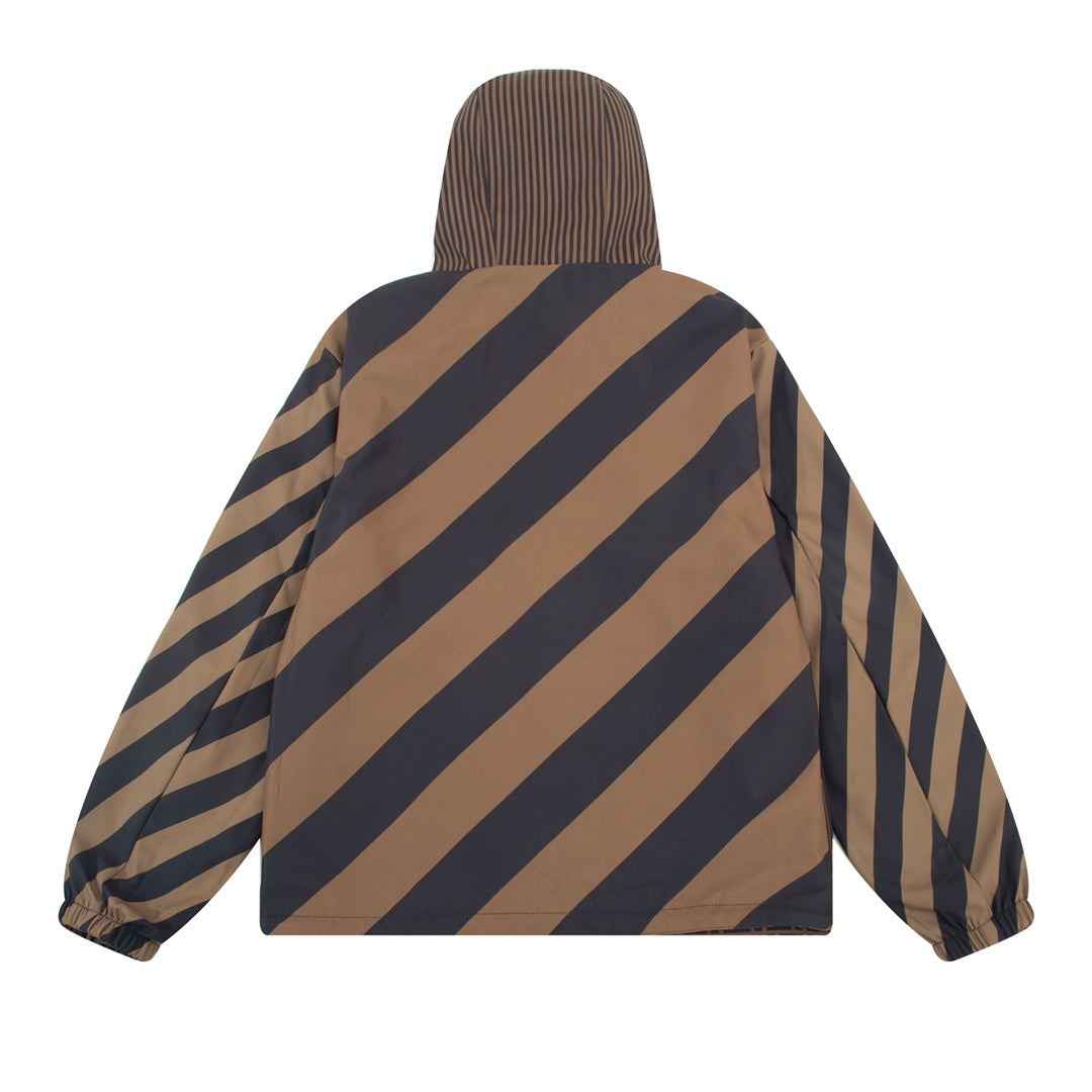 Fendi FW Thick Reversible Patchwork Jacket – Premium Twill Print Design
