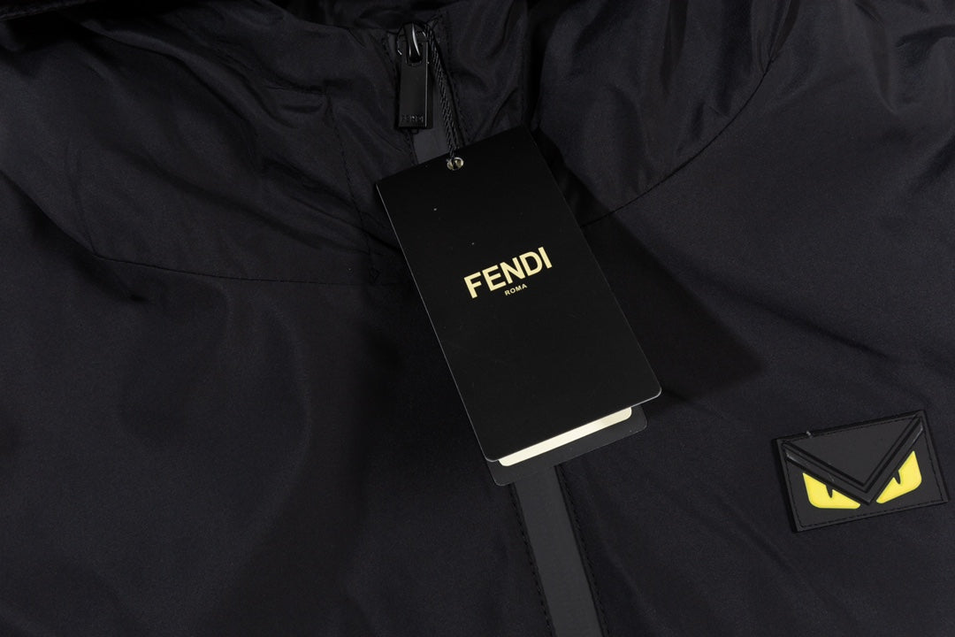 Fendi SS “Small Eyes” Double-Layer Jacket – Premium Black Memory Fabric