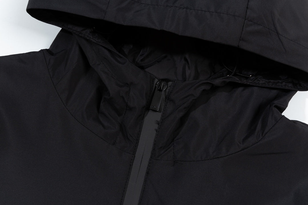Fendi SS “Small Eyes” Double-Layer Jacket – Premium Black Memory Fabric
