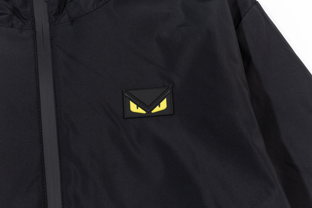 Fendi SS “Small Eyes” Double-Layer Jacket – Premium Black Memory Fabric