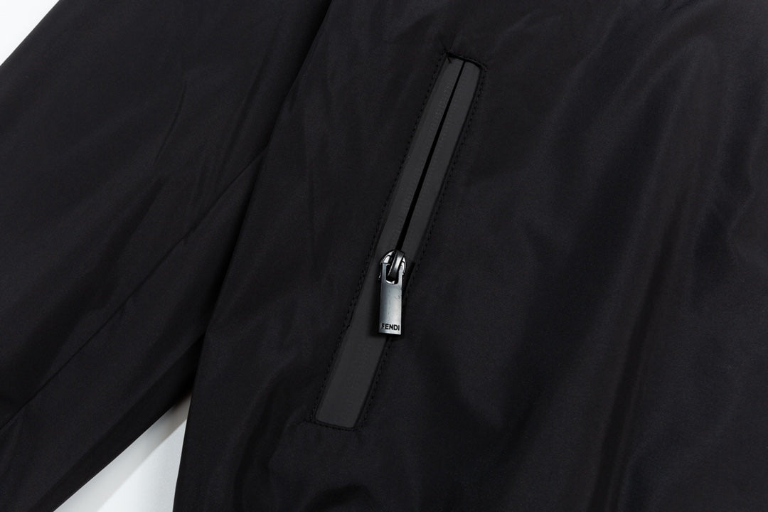 Fendi SS “Small Eyes” Double-Layer Jacket – Premium Black Memory Fabric