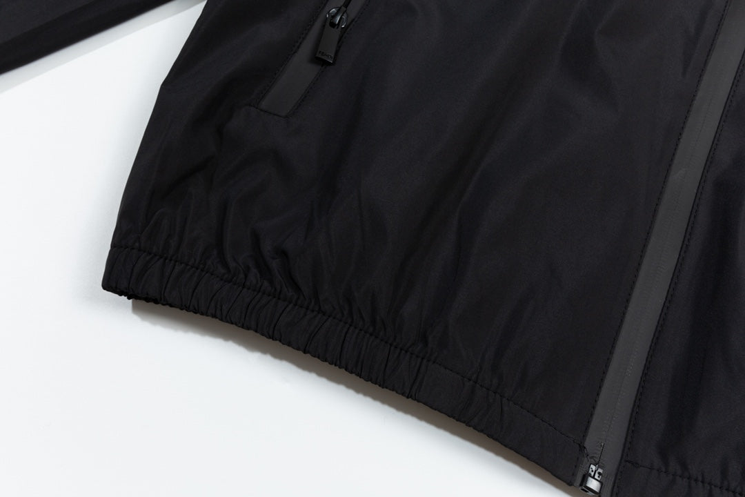 Fendi SS “Small Eyes” Double-Layer Jacket – Premium Black Memory Fabric