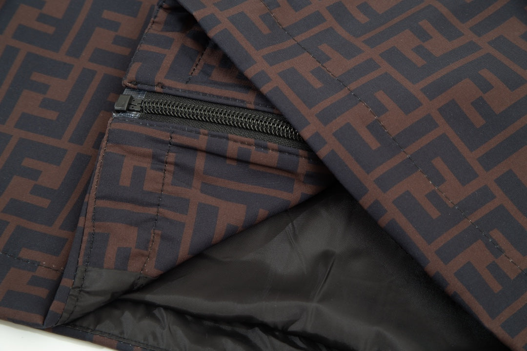 Fendi SS “Small Eyes” Double-Layer Jacket – Premium Brown Memory Fabric