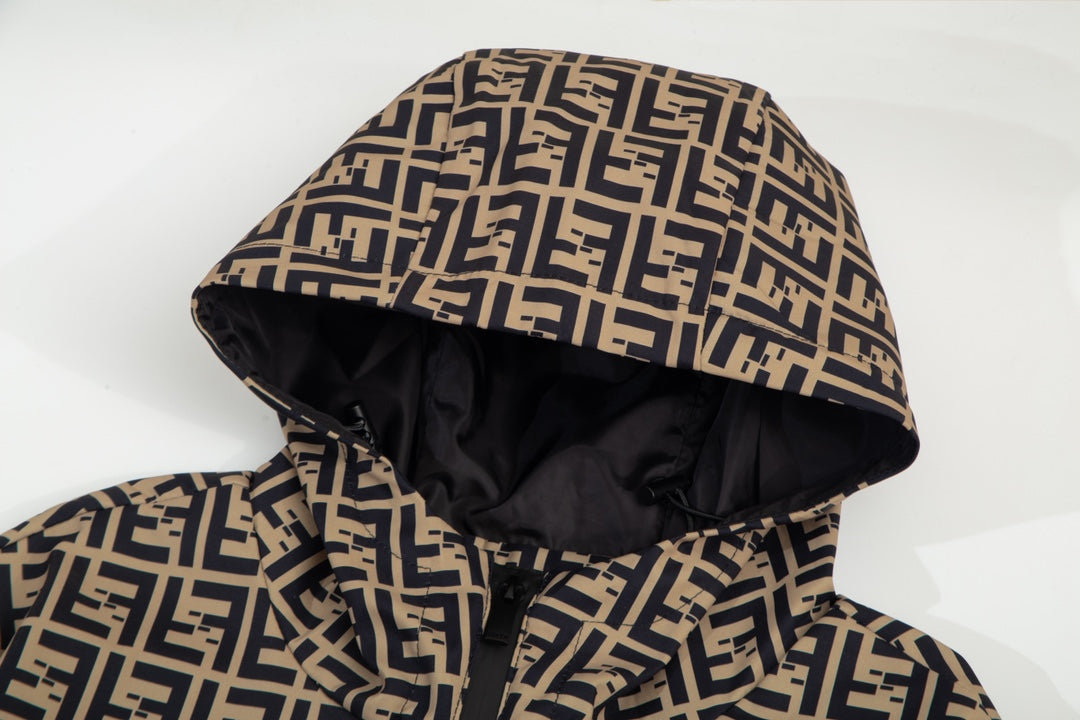 Fendi SS Double FF “Karl” Double-Layer Jacket – Premium Khaki Memory Fabric