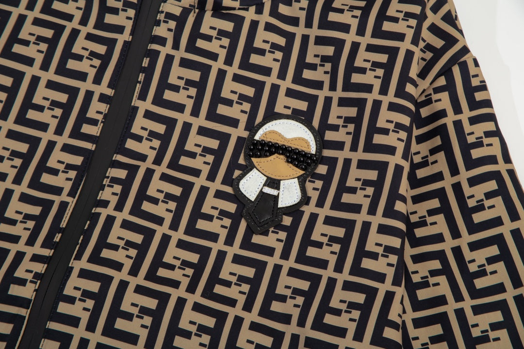 Fendi SS Double FF “Karl” Double-Layer Jacket – Premium Khaki Memory Fabric