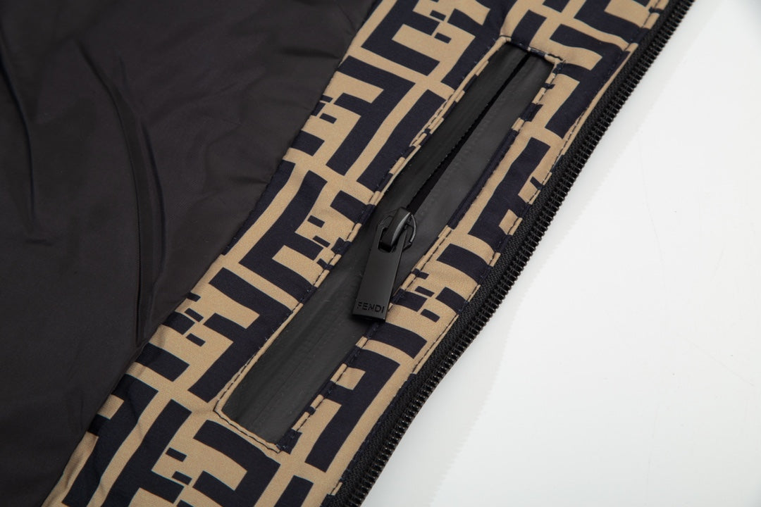 Fendi SS Double FF “Karl” Double-Layer Jacket – Premium Khaki Memory Fabric