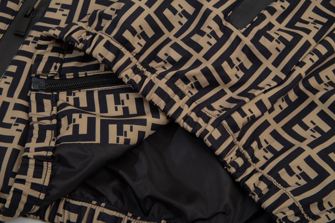 Fendi SS Double FF “Karl” Double-Layer Jacket – Premium Khaki Memory Fabric