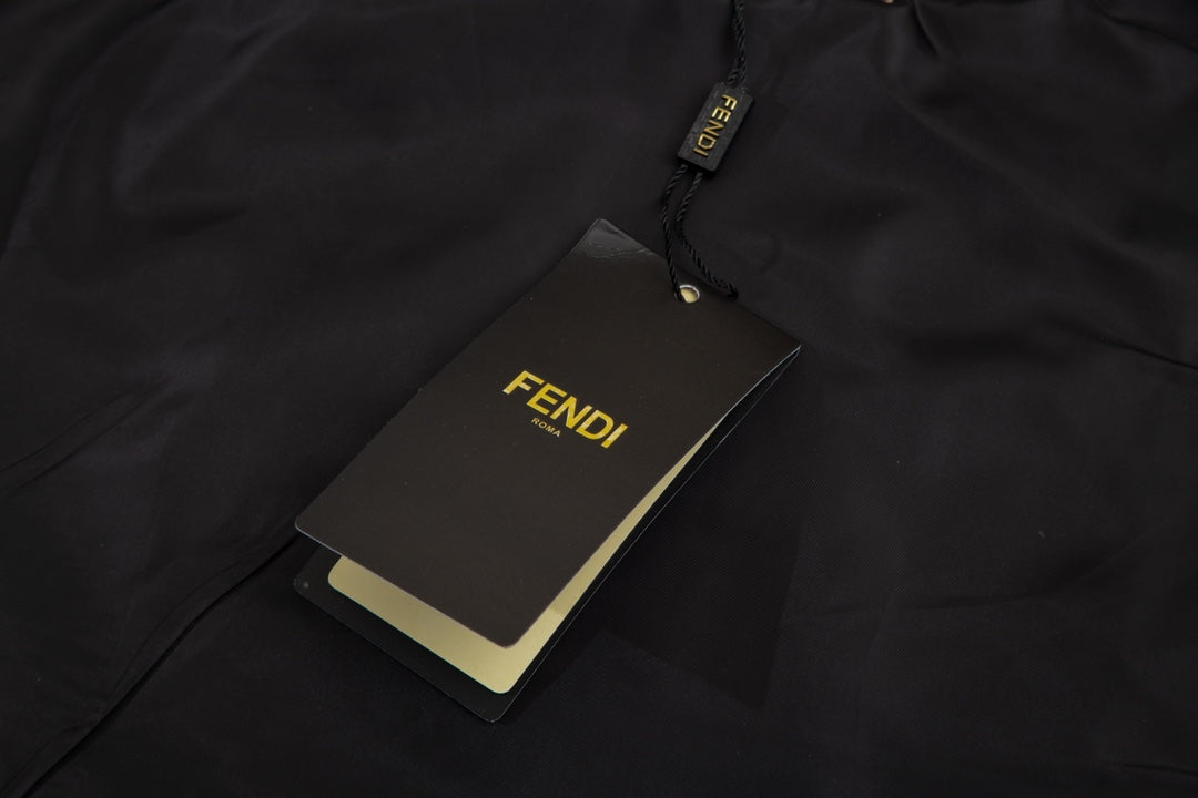 Fendi SS Double FF “Karl” Double-Layer Jacket – Premium Khaki Memory Fabric