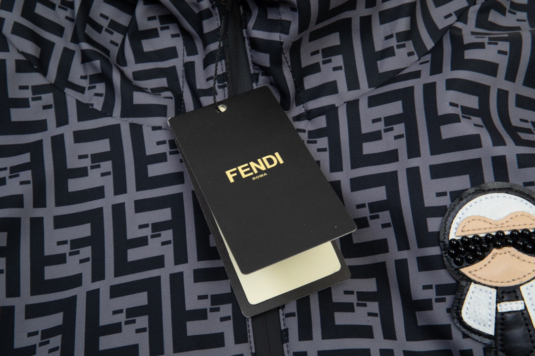 Fendi SS Double FF “Karl” Double-Layer Jacket – Premium Black Memory Fabric