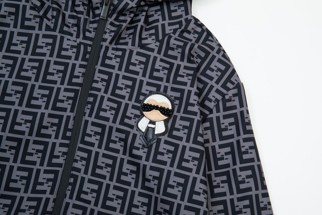 Fendi SS Double FF “Karl” Double-Layer Jacket – Premium Black Memory Fabric