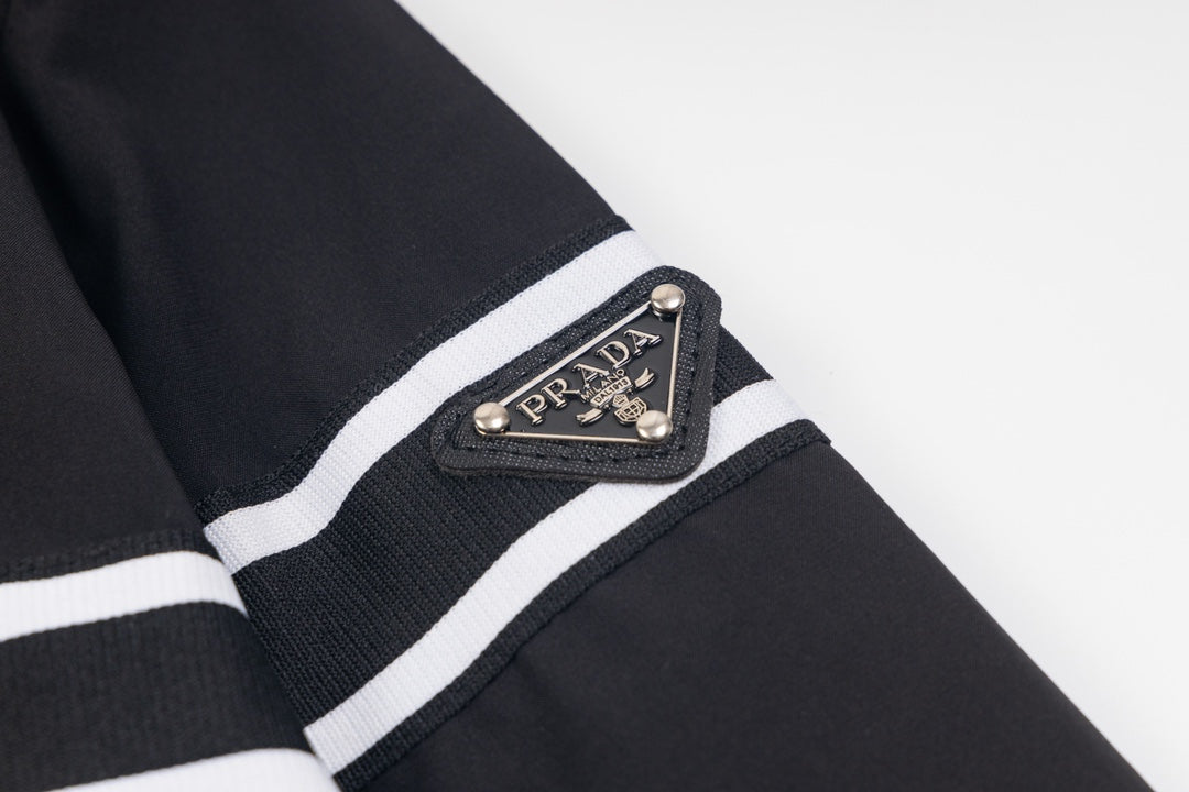 PRADA 24SS Recycled Nylon Jacket – Unisex Hooded & Stand Collar Outerwear