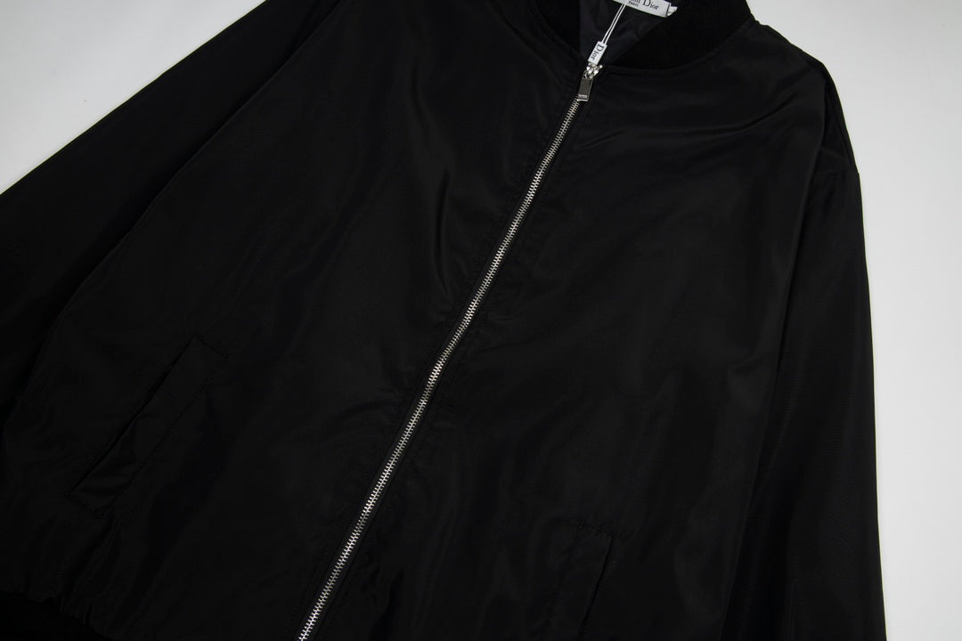 DIOR 2023SS CD Embroidered Back Script Bomber Jacket – Unisex Casual Outerwear (T40)