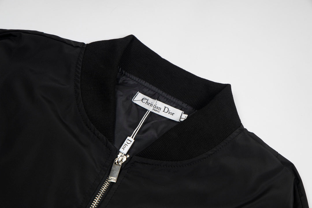 DIOR 2023SS CD Embroidered Back Script Bomber Jacket – Unisex Casual Outerwear (T40)