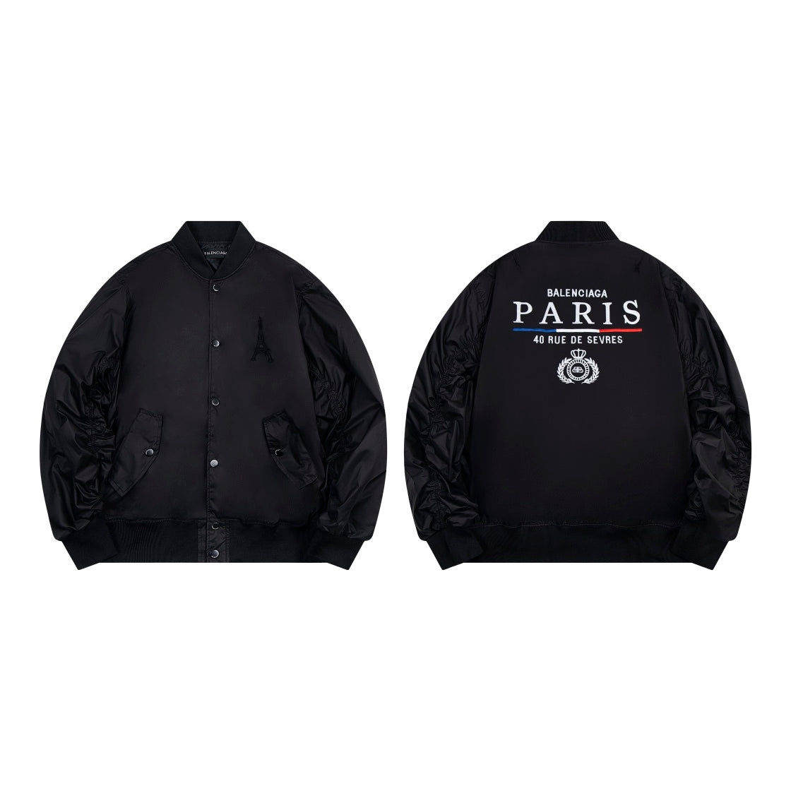 Balenciaga 2024 Embroidered Jacket – Unisex Spring/Fall Oversized Outerwear (0A4)