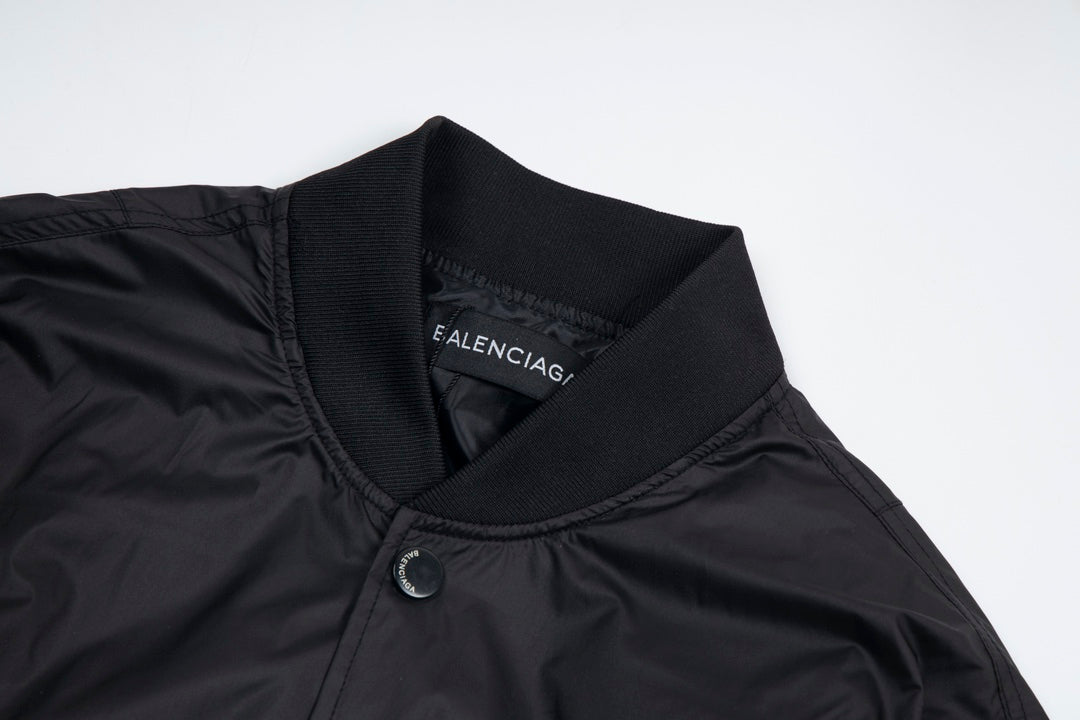 Balenciaga 2024 Embroidered Jacket – Unisex Spring/Fall Oversized Outerwear (0A4)