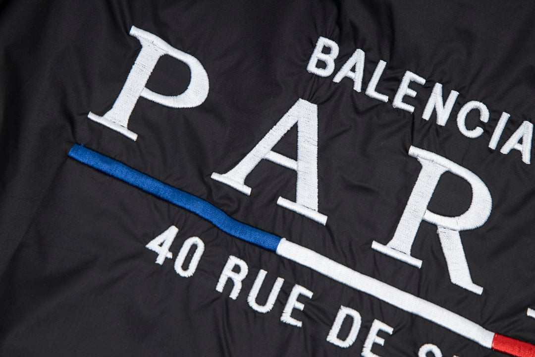 Balenciaga 2024 Embroidered Jacket – Unisex Spring/Fall Oversized Outerwear (0A4)