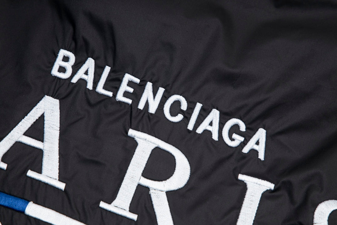 Balenciaga 2024 Embroidered Jacket – Unisex Spring/Fall Oversized Outerwear (0A4)