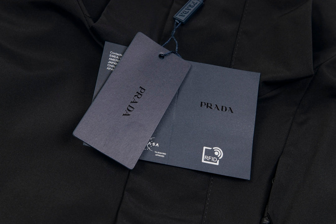 PRADA 1F5 Windbreaker Jacket – Unisex Detachable Hood Casual Outerwear