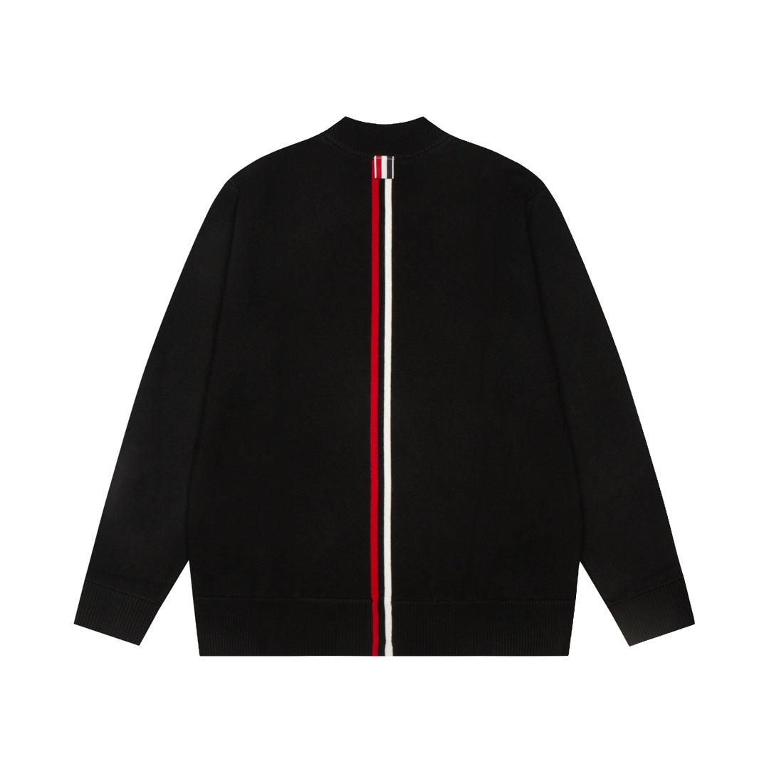 Thom Browne Baseball Zip-Up Cardigan – Classic Striped Knit Sweater