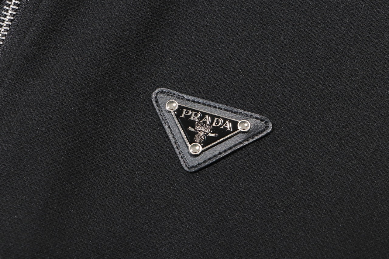 PRADA 23SS KG493 Reissue Webbing Stand-Collar Jacket – Unisex Luxury Outerwear