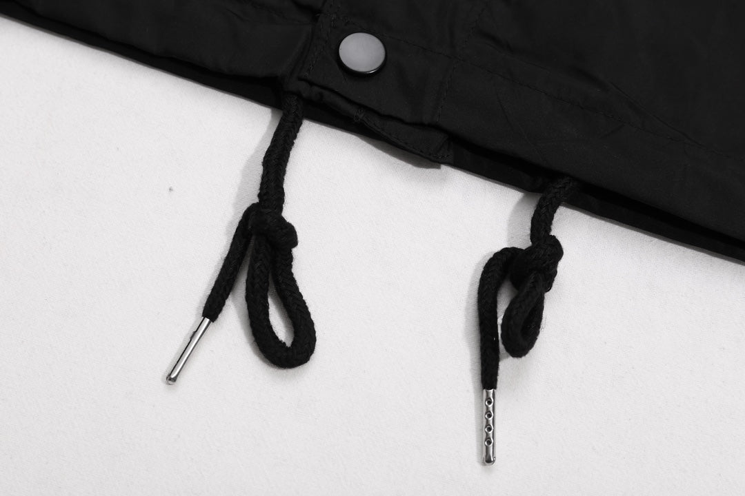 Balenciaga 2024SS KG558 Embroidered Lock-Closure Jacket – Unisex Convertible Hood Outerwear