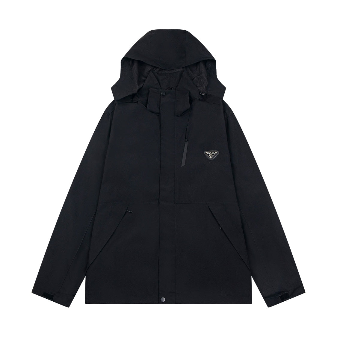 PRADA 1F5 Windbreaker Jacket – Unisex Detachable Hood Casual Outerwear
