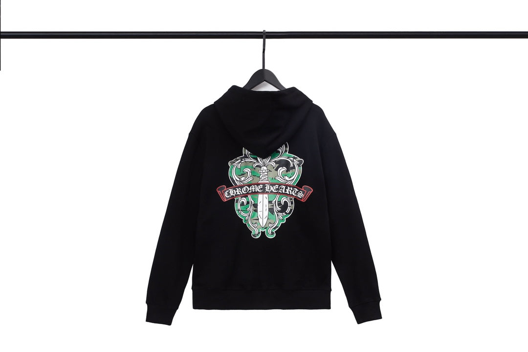 Chrome Hearts 8523 Multi-Graphic Zip Hoodie – Unisex Streetwear Sweatshirt