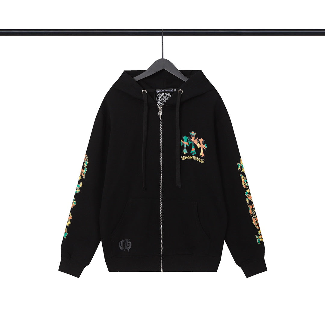 FotiGmanClub Camouflage Cross & Sanskrit Print Hoodie & Sweatpants Set – Unisex Double-Layer Streetwear
