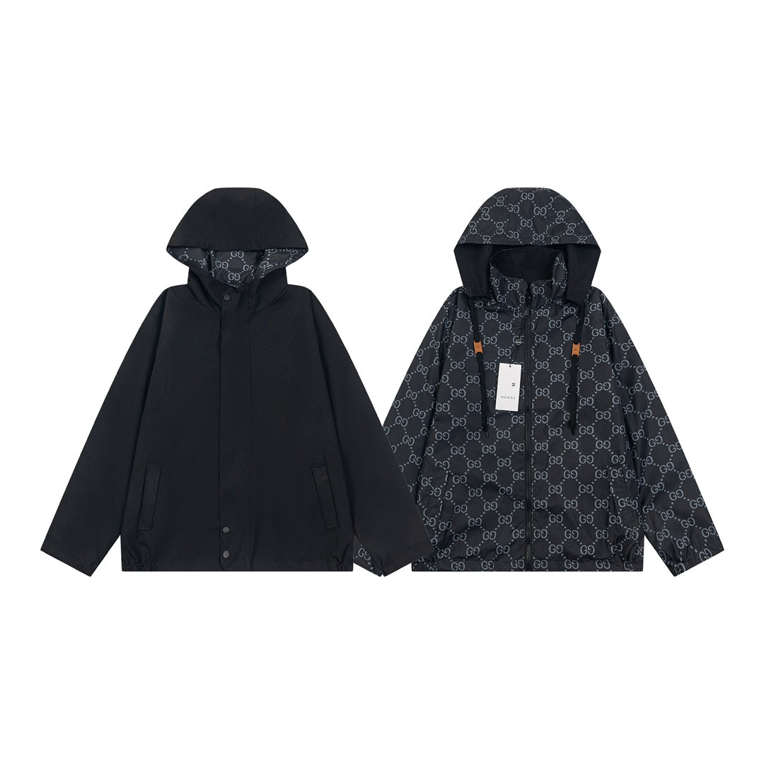 Gucci 21FW Reversible Logo Jacket – Unisex Double-Sided Vintage Outerwear