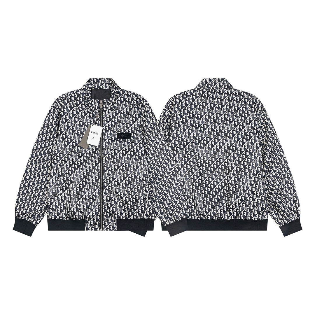 Dior 2024SS OBL Monogram Print Jacket – Unisex Early Fall Luxury Outerwear