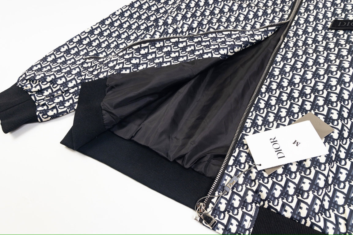 Dior 2024SS OBL Monogram Print Jacket – Unisex Early Fall Luxury Outerwear