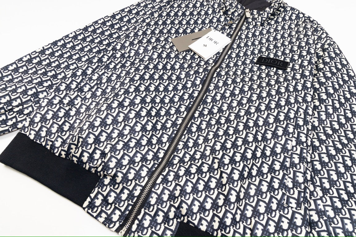 Dior 2024SS OBL Monogram Print Jacket – Unisex Early Fall Luxury Outerwear