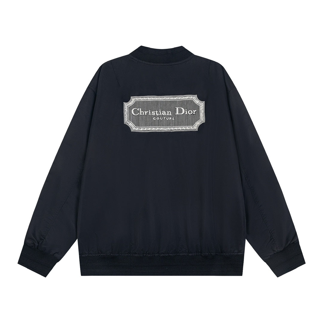 Dior Embroidered Back Flight Jacket – Unisex Early Fall Streetwear Outerwear