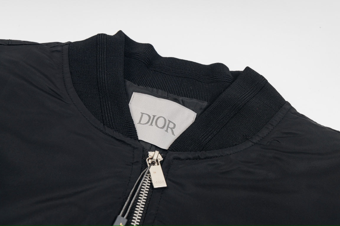 Dior Embroidered Back Flight Jacket – Unisex Early Fall Streetwear Outerwear