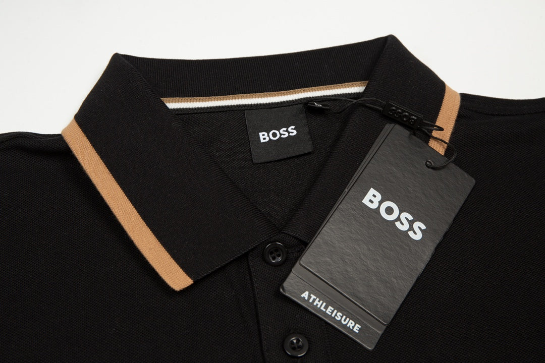 Boss 2024 New Men’s Summer Short-Sleeve Polo Shirt – Classic Slim Fit, Breathable & Stylish