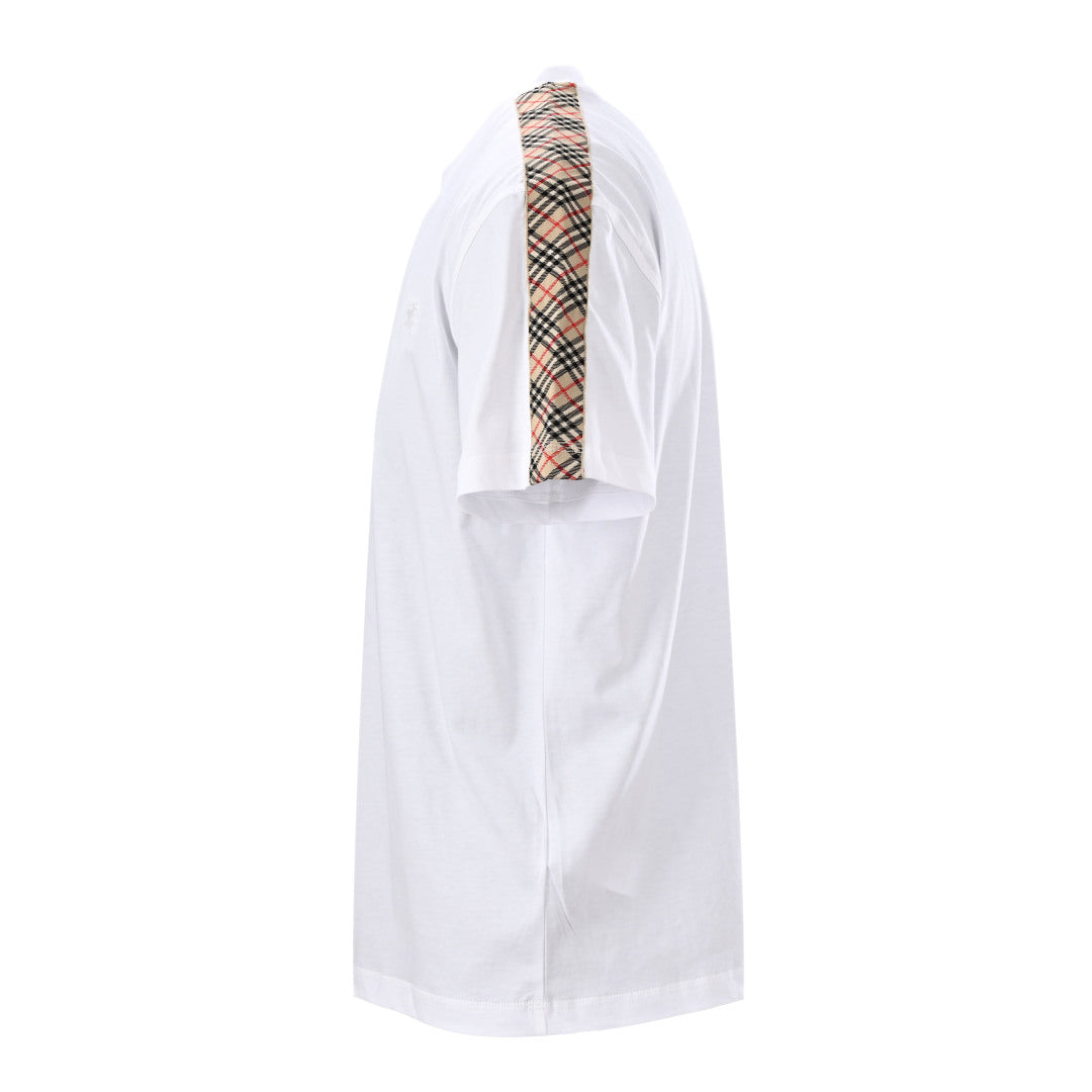 Burberry EKD Embroidered T-Shirt with Check Shoulder Detail