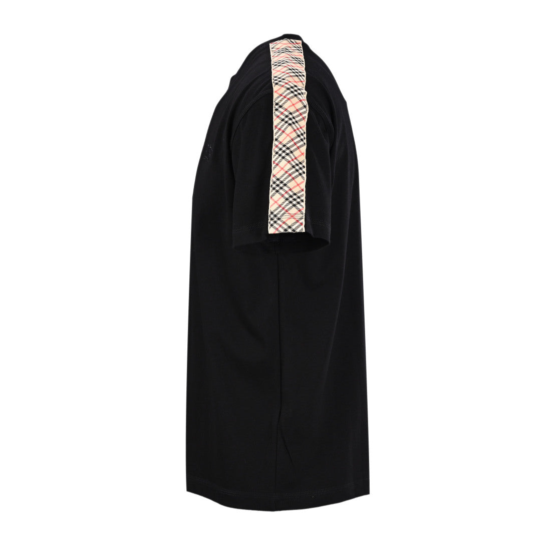 Burberry EKD Embroidered T-Shirt with Iconic Check Shoulder Trim (Premium Version)