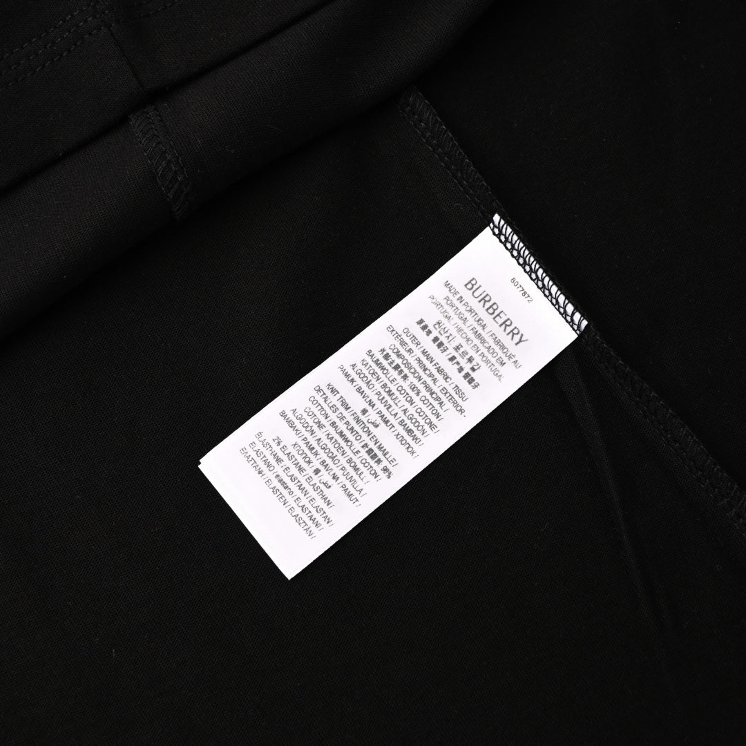 Burberry EKD Embroidered T-Shirt with Iconic Check Shoulder Trim (Premium Version)