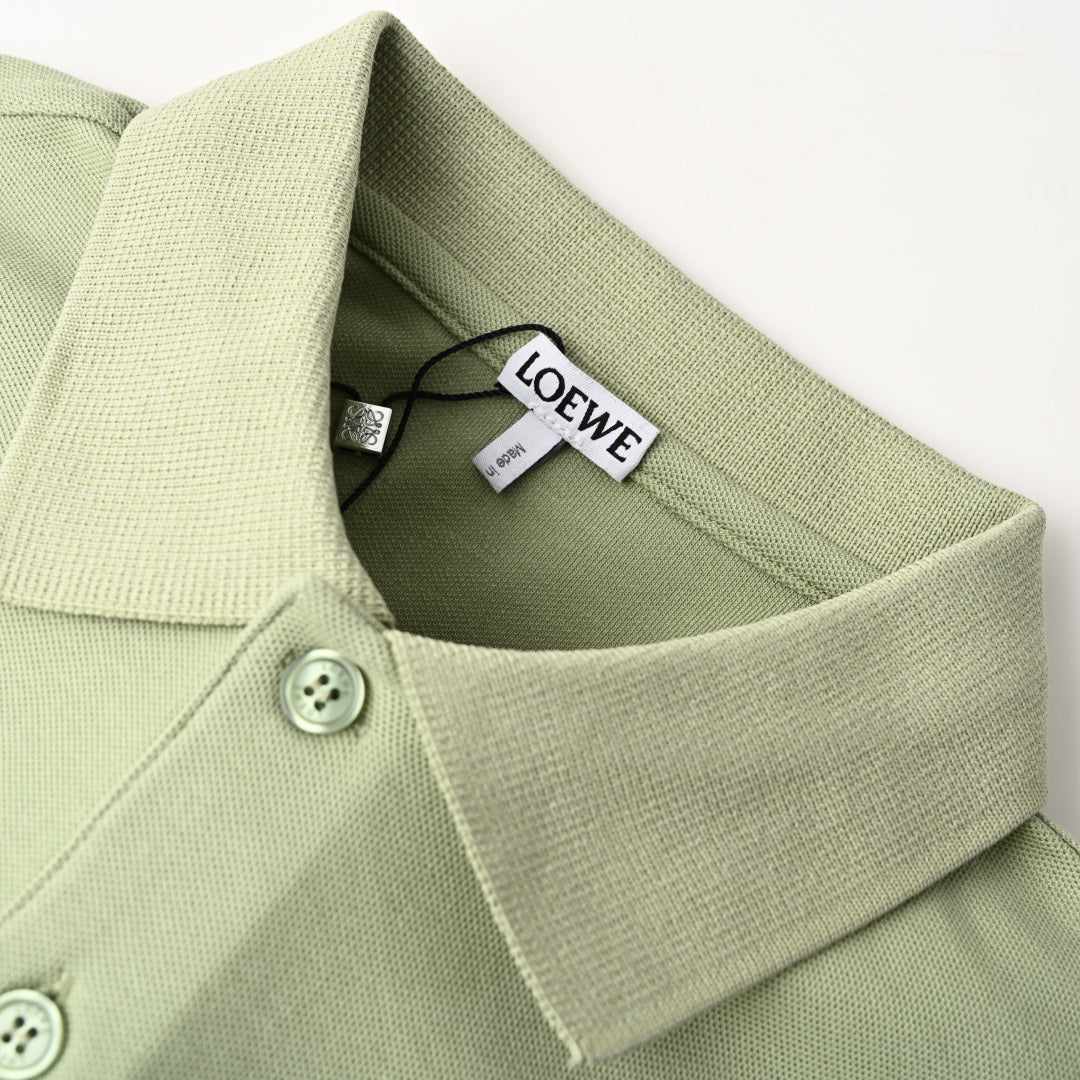 Loewe Embroidered Logo Polo Shirt in Textured Piqué Cotton