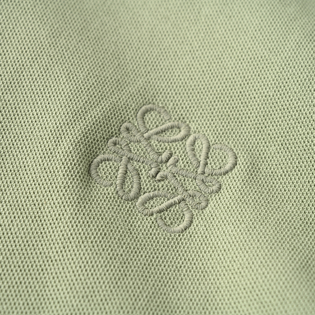 Loewe Embroidered Logo Polo Shirt in Textured Piqué Cotton