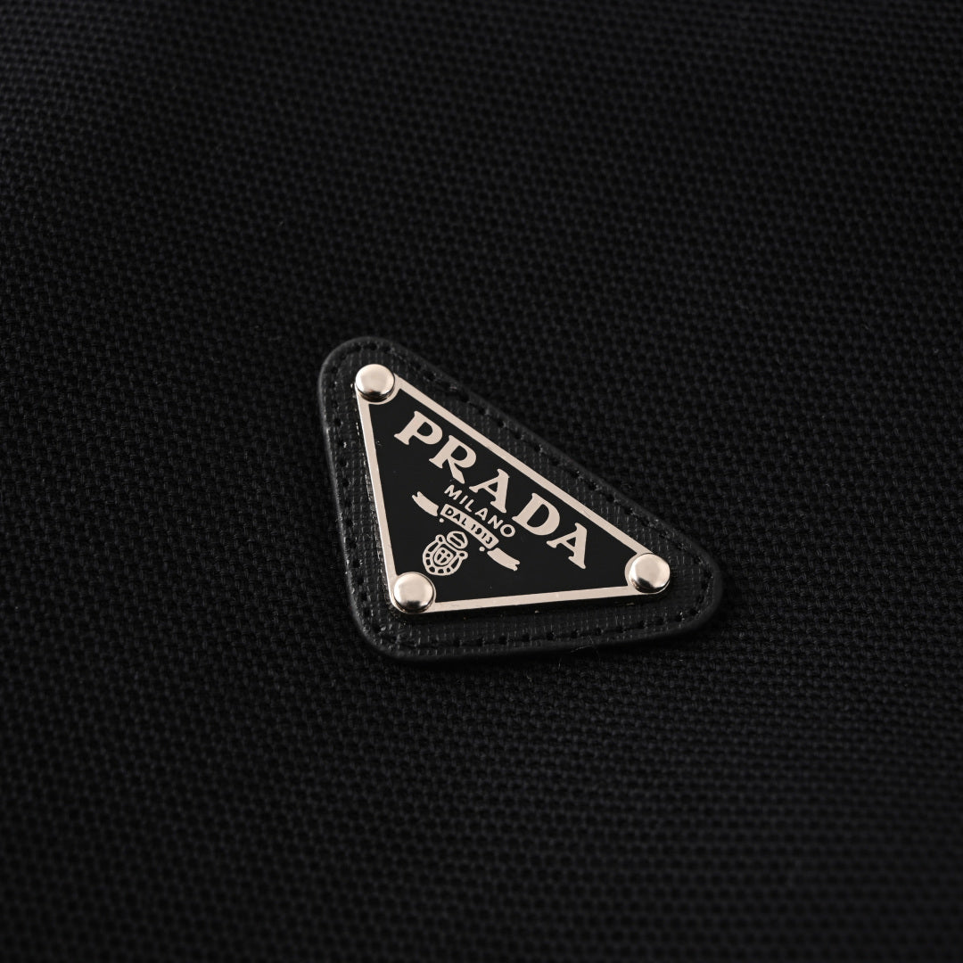 Prada PRD Triangle Logo Zip Polo Shirt – Premium Piqué Cotton Short Sleeve