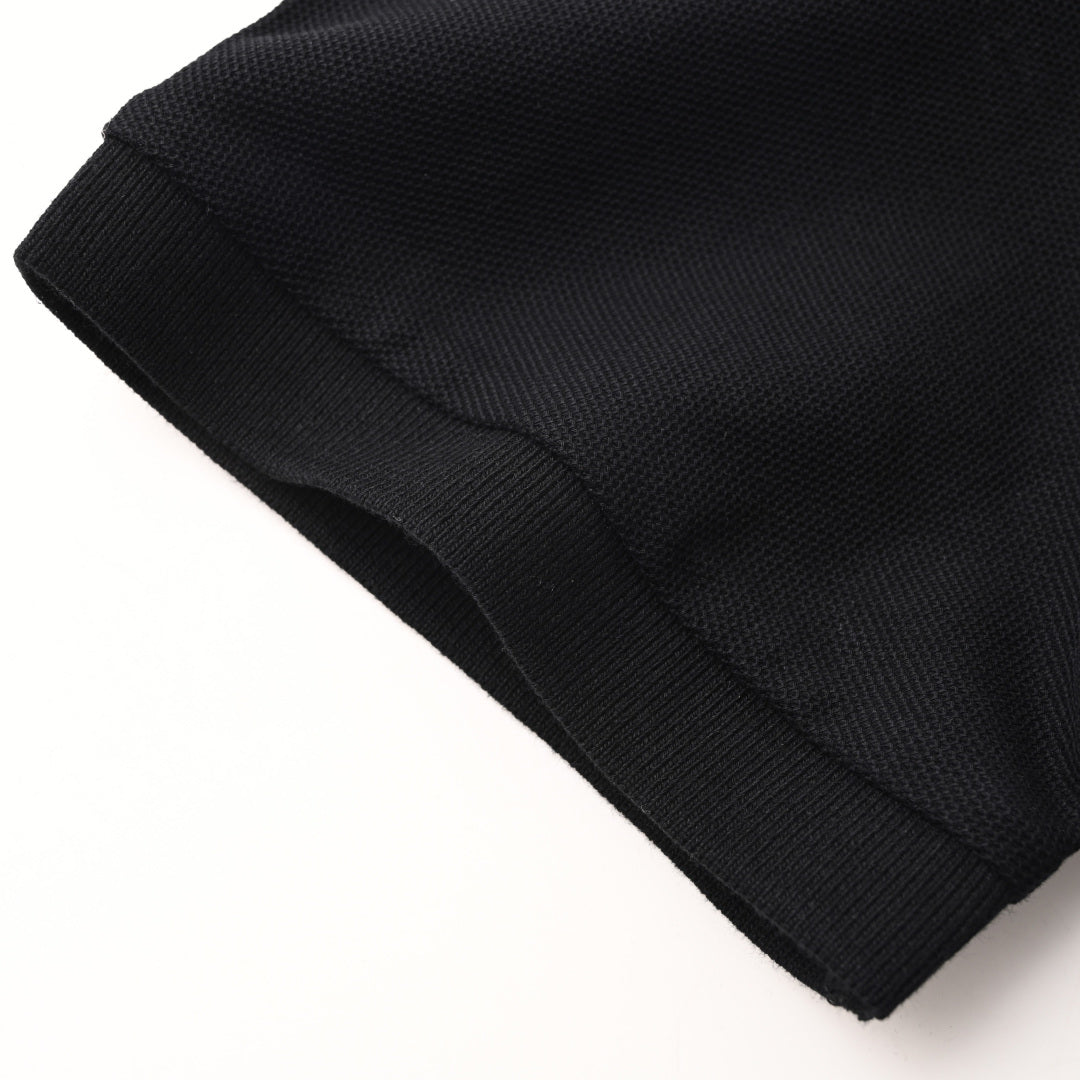 Prada PRD Triangle Logo Zip Polo Shirt – Premium Piqué Cotton Short Sleeve