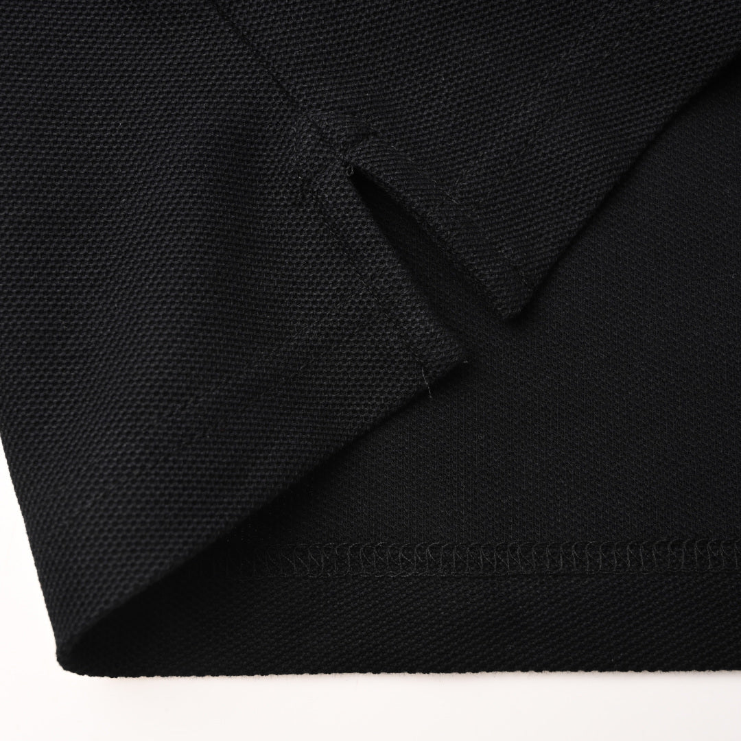 Prada PRD Triangle Logo Zip Polo Shirt – Premium Piqué Cotton Short Sleeve