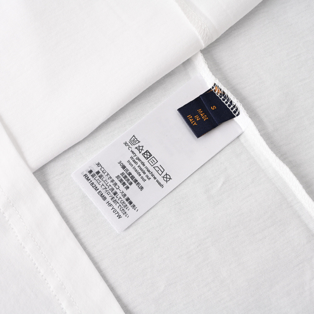 Louis Vuitton LV Flocked Logo T-Shirt – Premium Cotton Short Sleeve