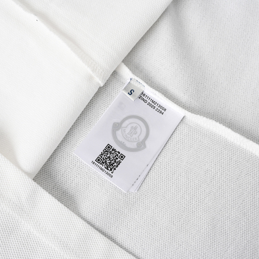 Moncler MC Signature Embroidered Polo Shirt – Premium Piqué Cotton Short Sleeve
