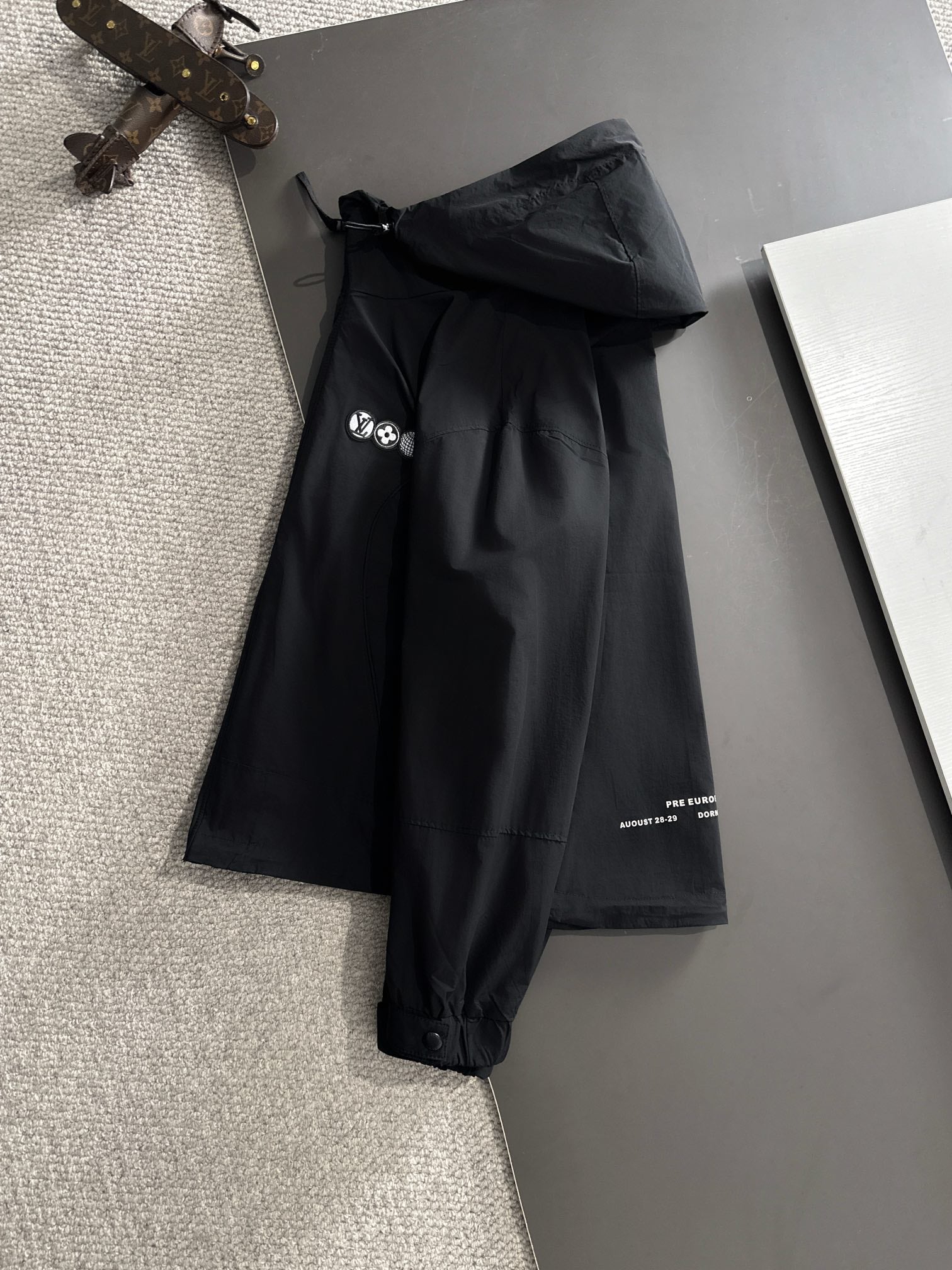LV Fall Winter 2024 Hooded Nylon Trench Jacket with Zipper | Iconic Urban Luxury