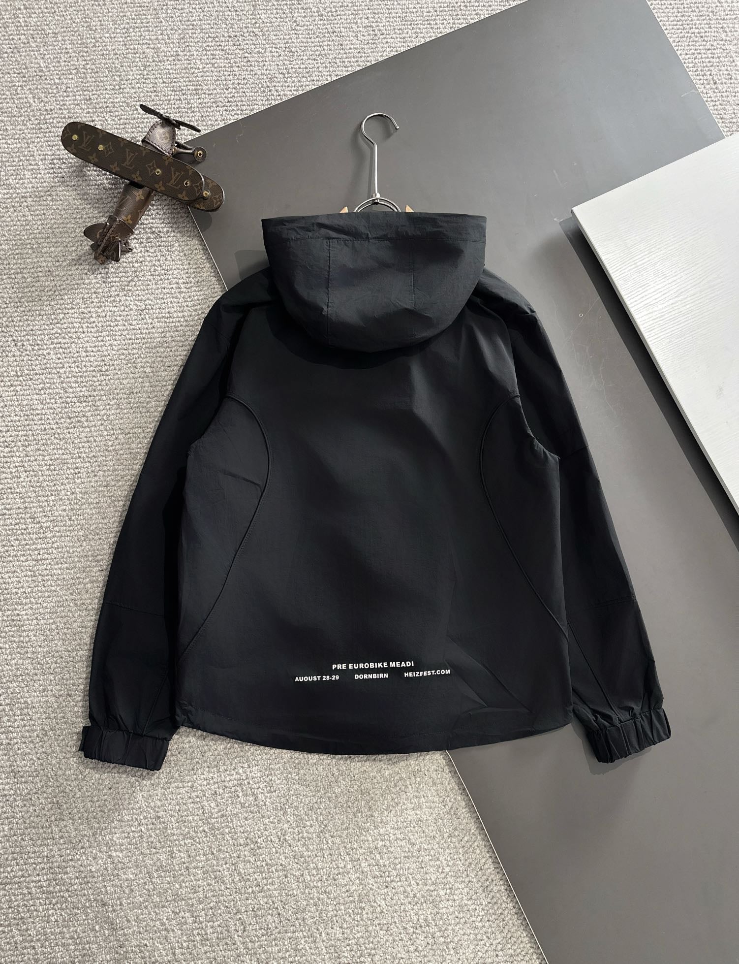 LV Fall Winter 2024 Hooded Nylon Trench Jacket with Zipper | Iconic Urban Luxury