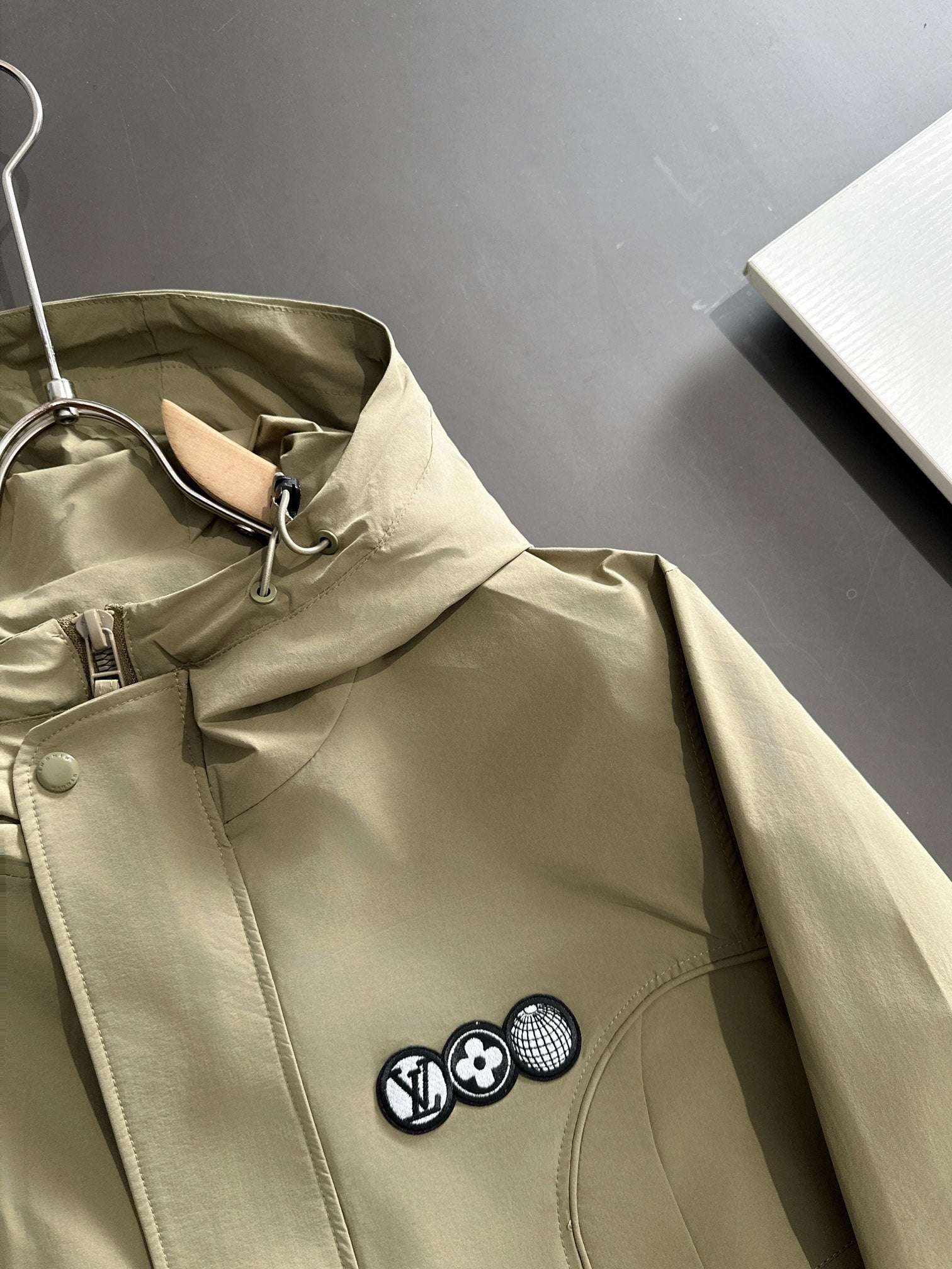 LV Fall Winter 2024 Hooded Nylon Zip Trench Jacket | Refined Urban Luxury