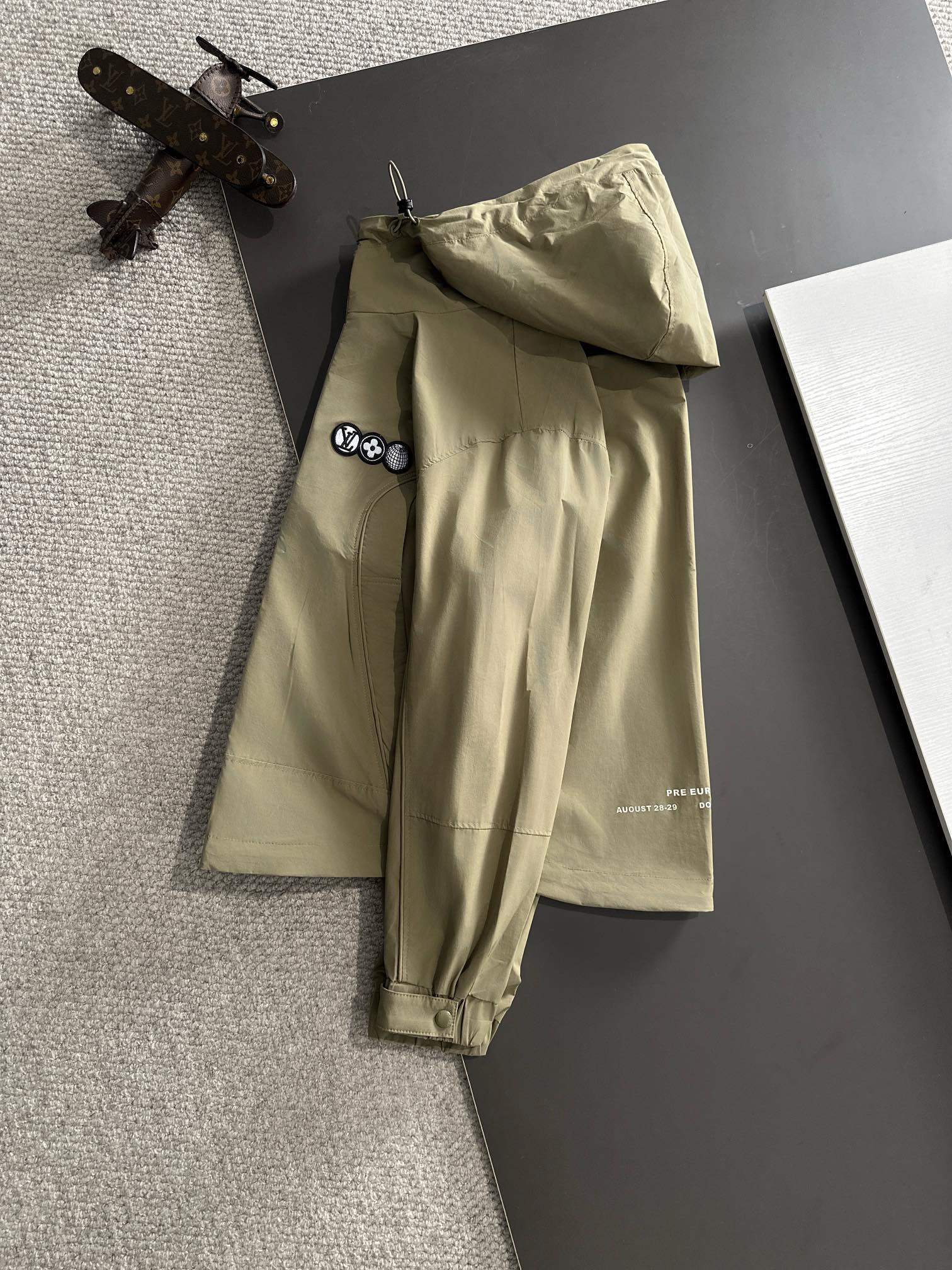 LV Fall Winter 2024 Hooded Nylon Zip Trench Jacket | Refined Urban Luxury