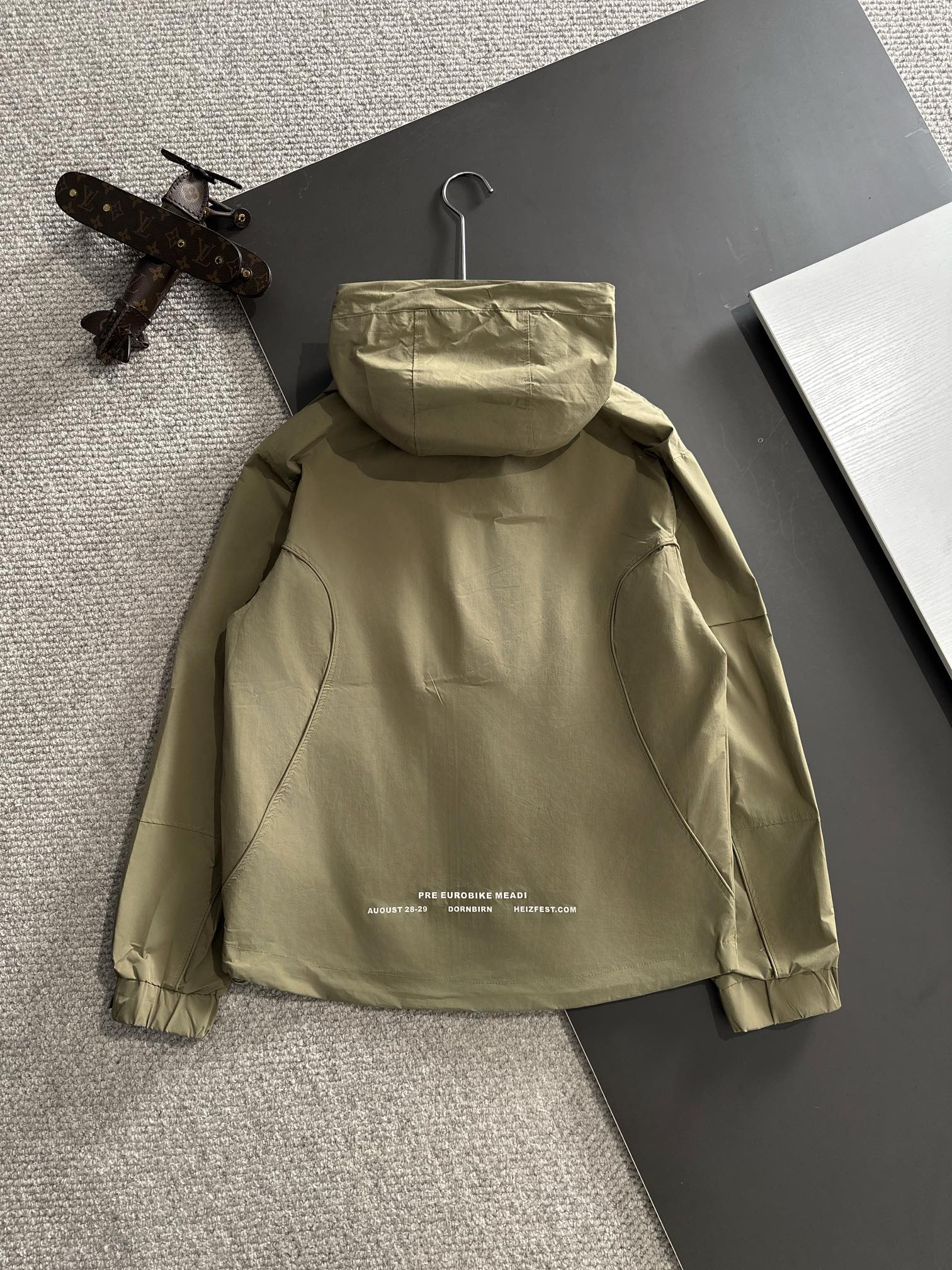 LV Fall Winter 2024 Hooded Nylon Zip Trench Jacket | Refined Urban Luxury